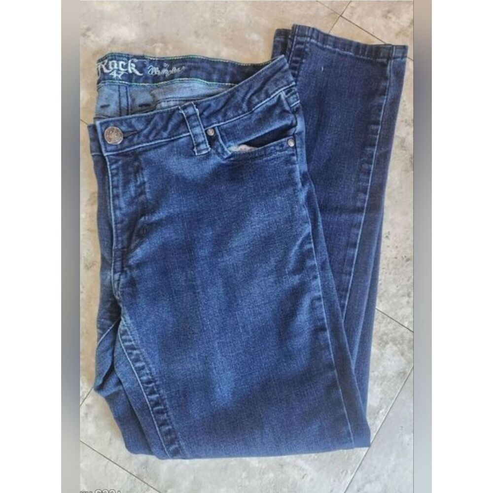 18 Rock 47 by Wrangler Ultra low rise dark blue denim jeans